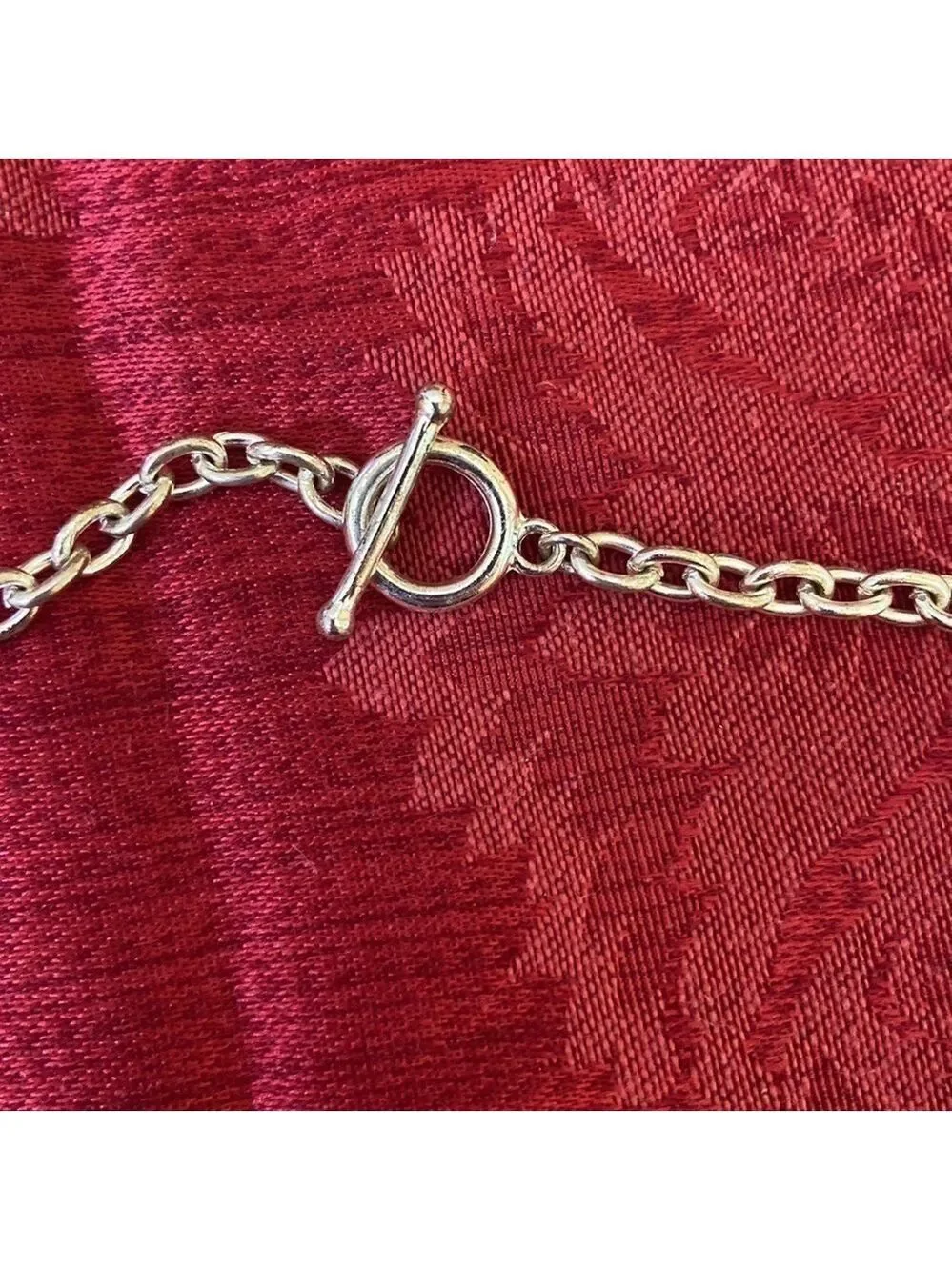 𝅺Letter A Heart Chunky Silver Chain Necklace